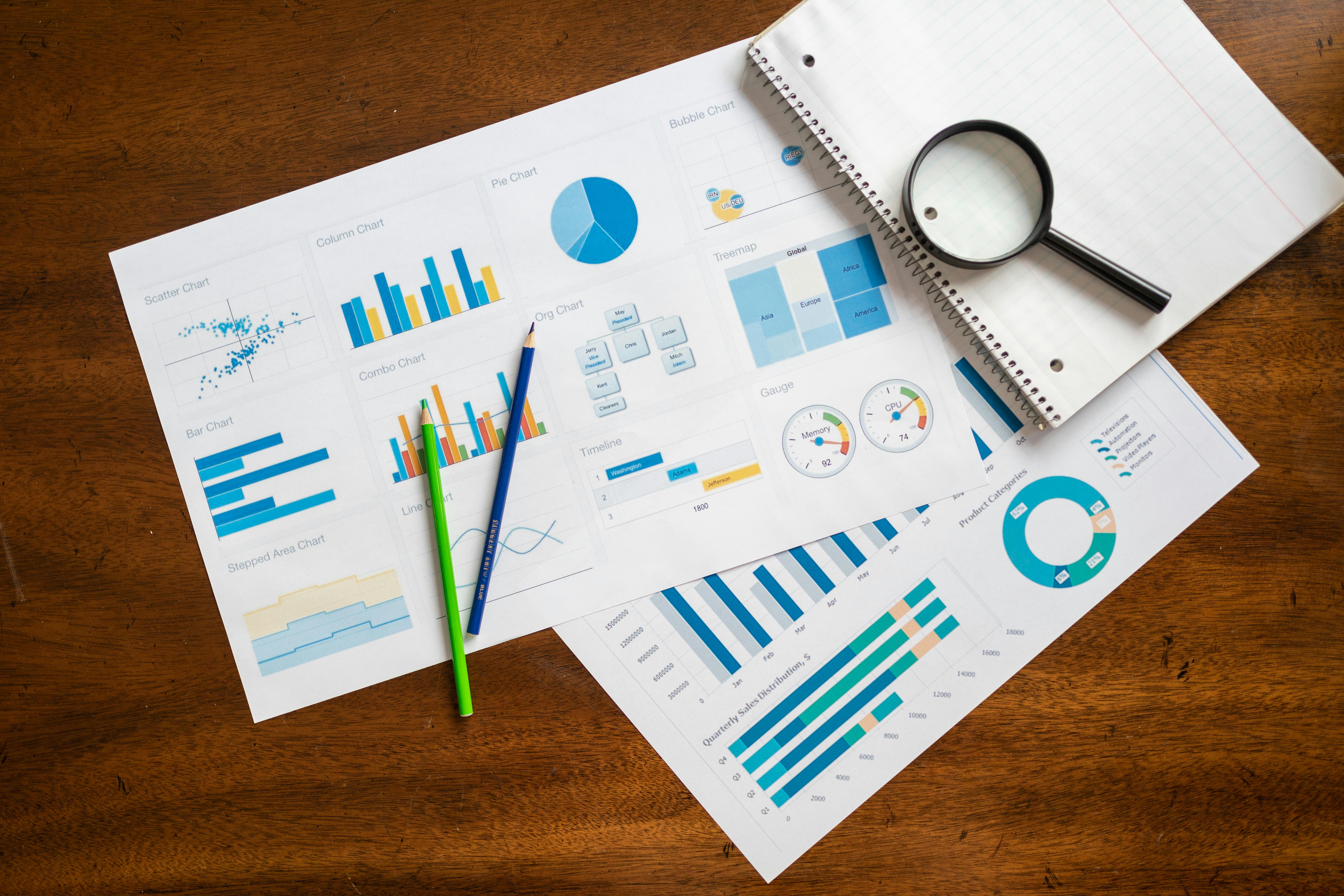Custom dashboard mockups on a desk
